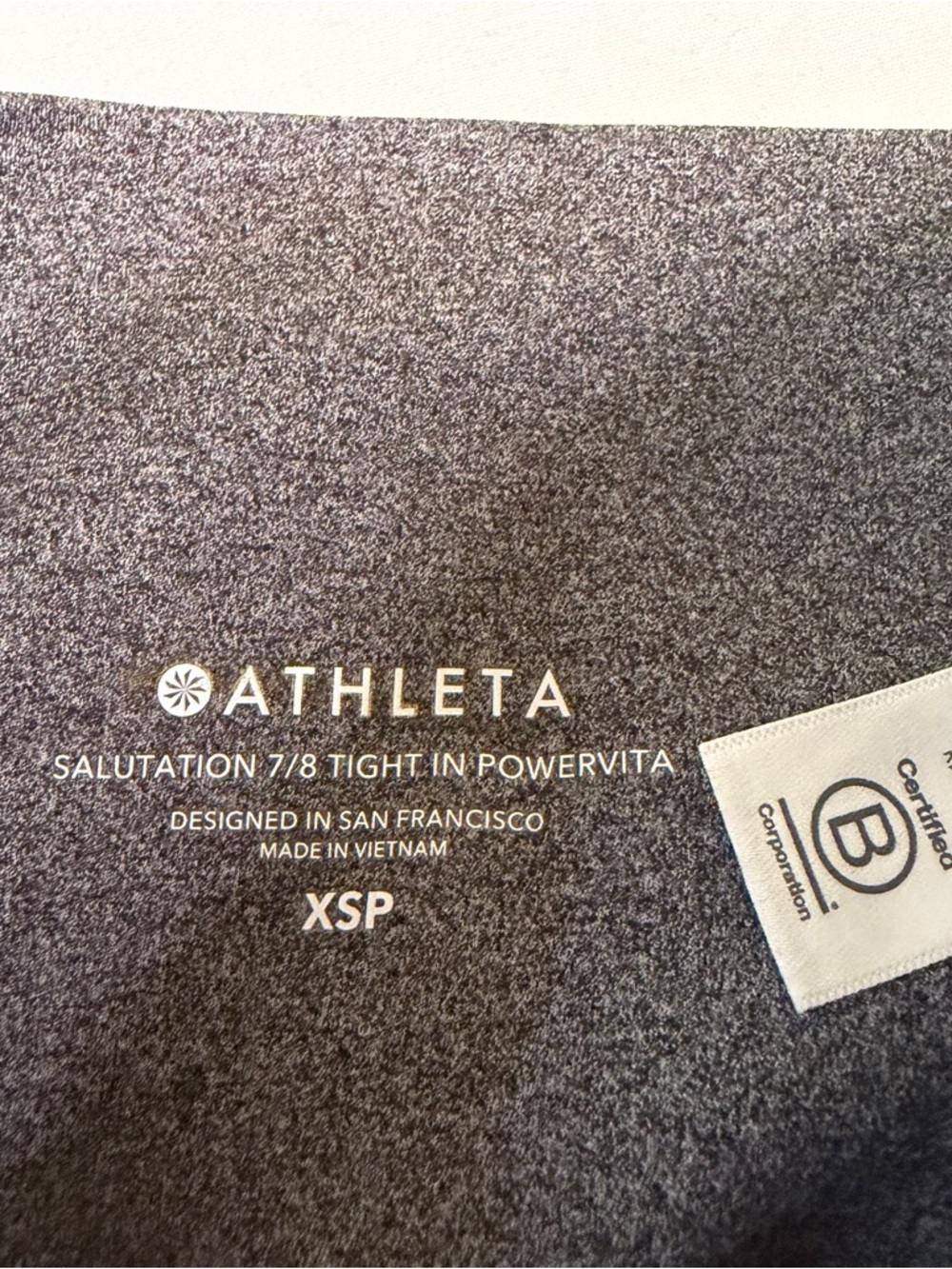 Athleta Salutation 7/8 Tight Powervita Gray XSP Petite Leggings - Picture 3 of 5